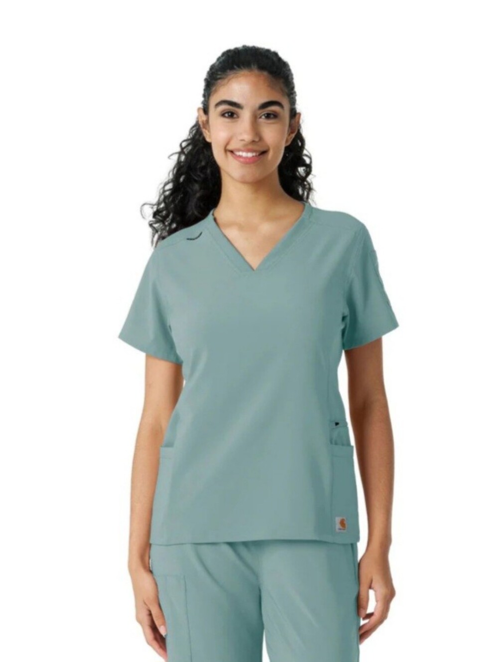 Carharrt Womens Sage Green Scrub Top Large